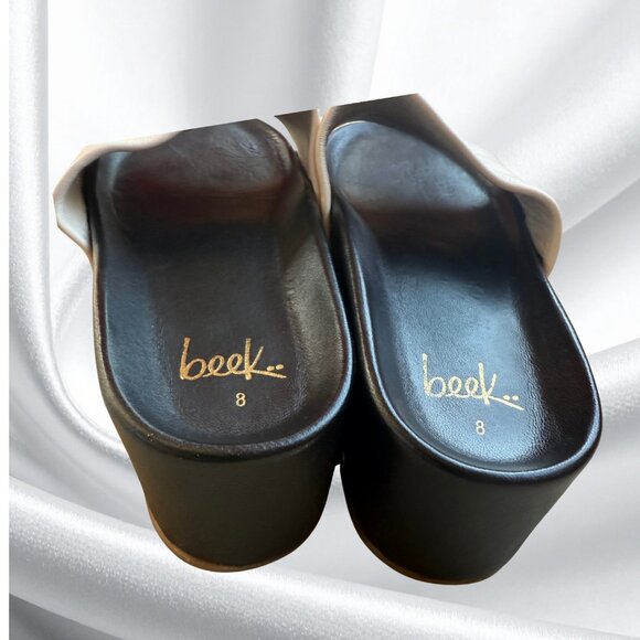 BEEK Albatross Cream Leather Platform Sandals Worn Once Like New Size 8 - Picture 15 of 17